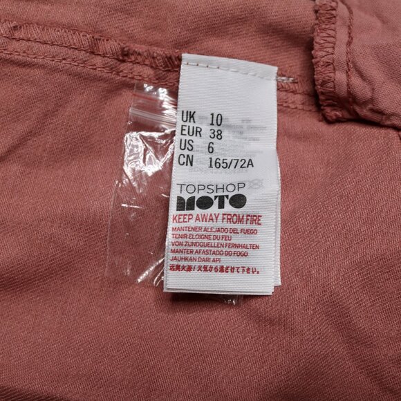 Topshop Asymmetrical Button Skirt With Pockets in Dusty Rose, size Small - Picture 8 of 11